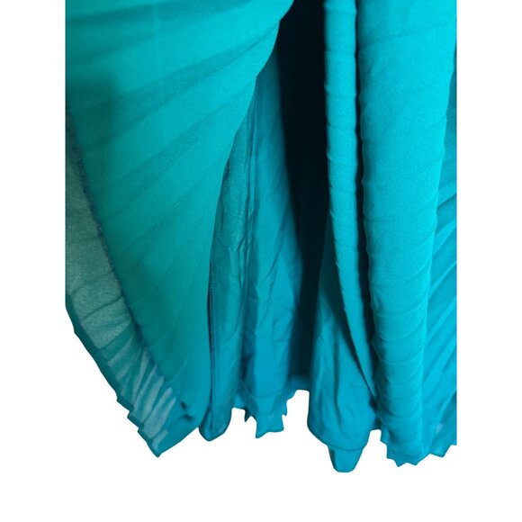 Nanette Lepore Size 10 Smocked High Neck Pleated Dress Deep Lake NWT $148 - Picture 10 of 13